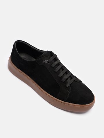 Đen##Giày thể thao nam da lộn Mulgati Suede Sneaker - YS391AB