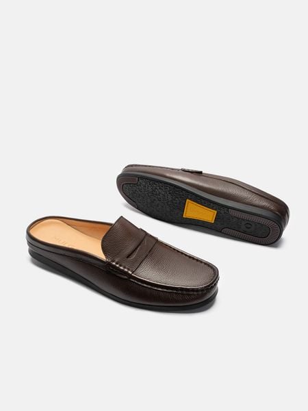 Nâu##Giày sục nam Mulgati Penny Mules Shoes - A16739