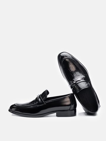 Đen bóng##Giày lười nam Mulgati Horsebit Loafer - ND4668