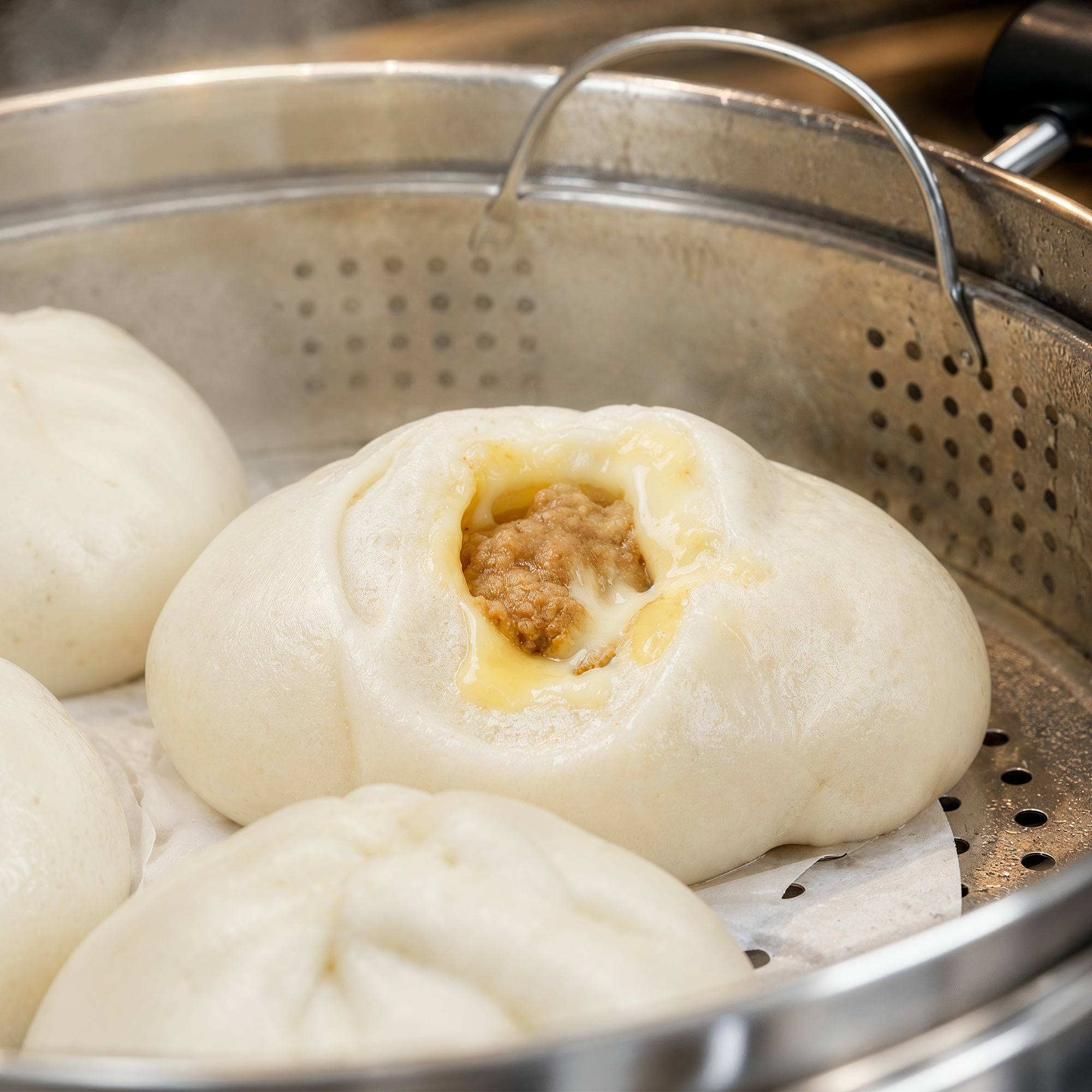 Bánh mì hấp xúc xích phô mai