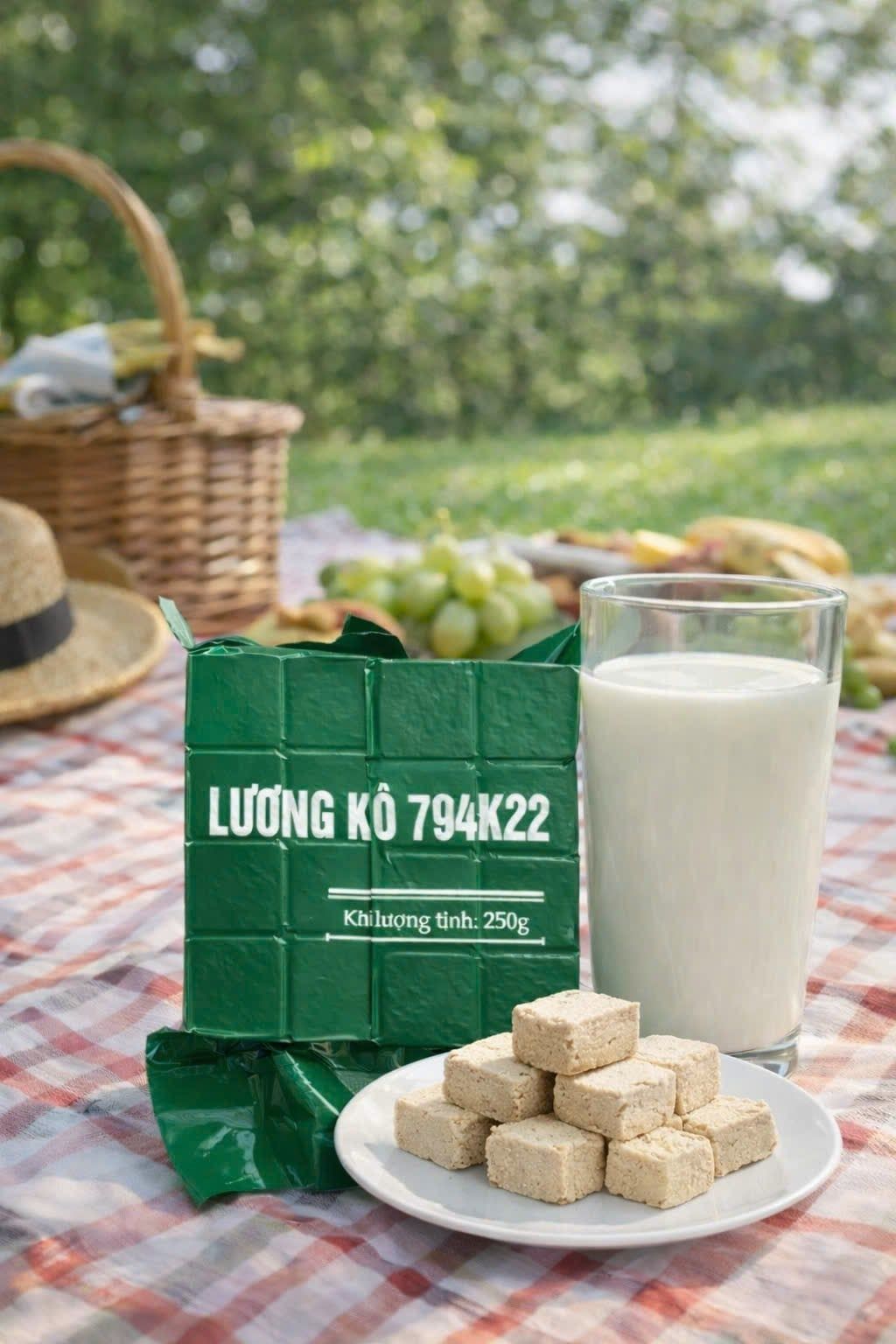  Lương khô 794K22- Lương khô thùng sắt Công ty 22 - Vị dinh dưỡng- Sản phẩm quân đội nhân dân Việt Nam- Phong lớn 250gram 