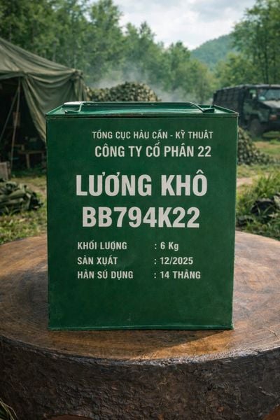  Lương khô 794K22- Lương khô thùng sắt Công ty 22 - Vị dinh dưỡng- Sản phẩm quân đội nhân dân Việt Nam- Phong lớn 250gram 