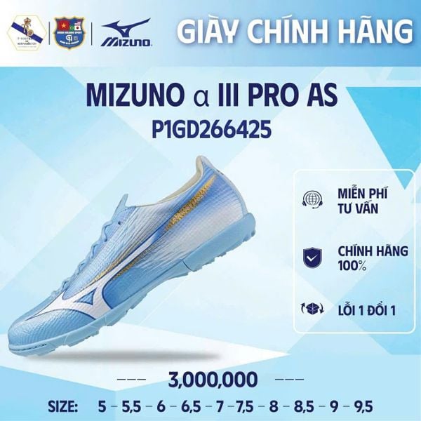  Giày MIZUNO α III PRO AS - XANH/TRẮNG 