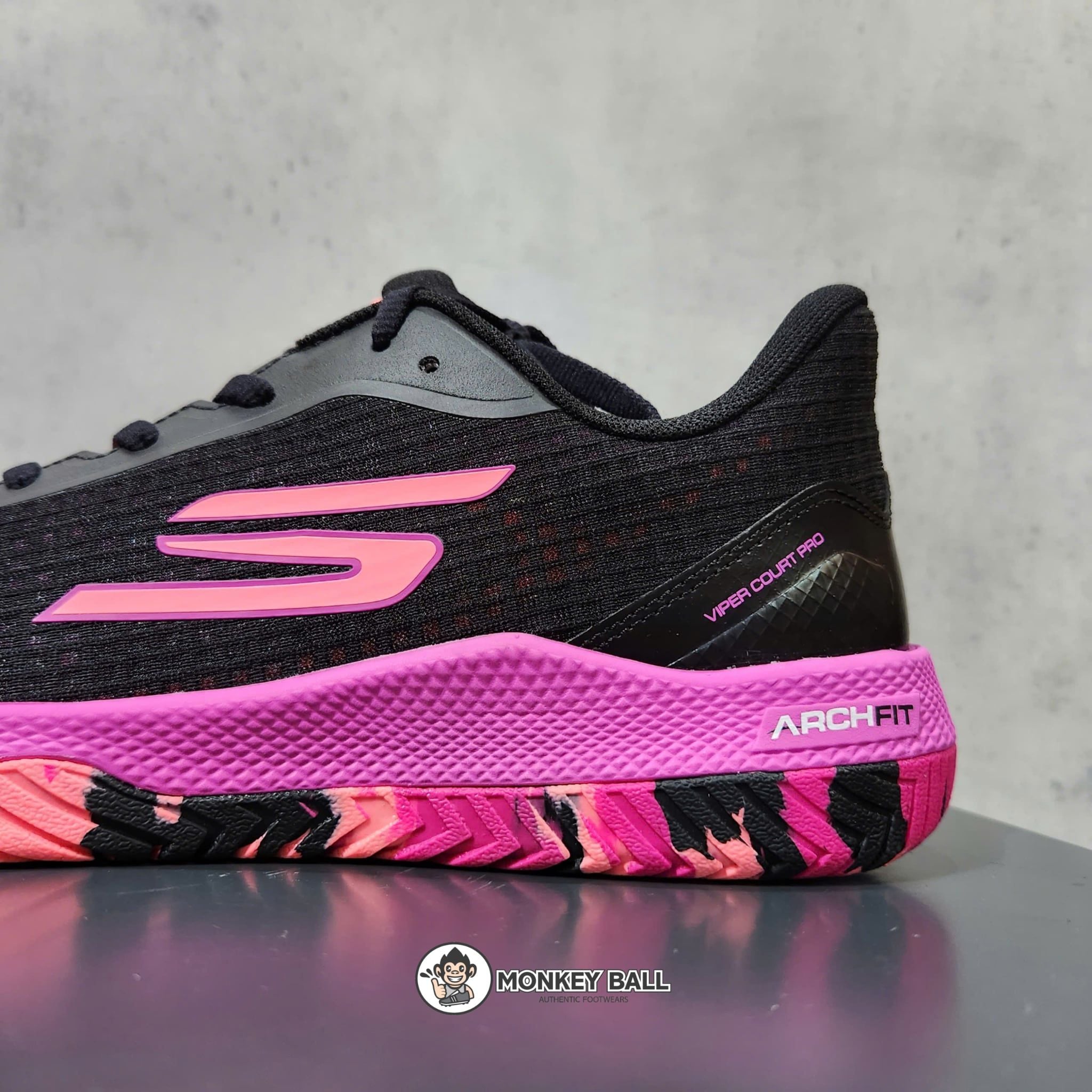  Giày Pickleball Skechers Viper Court Pro 2.0 - 246069-BKHP - Đen / Hồng 