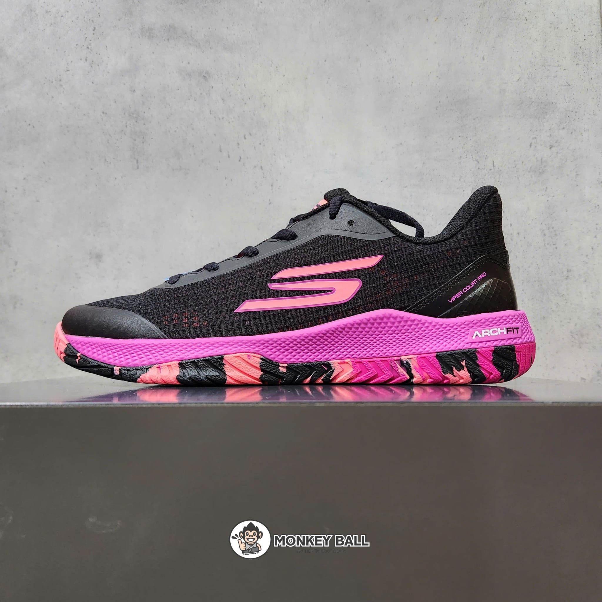  Giày Pickleball Skechers Viper Court Pro 2.0 - 246069-BKHP - Đen / Hồng 
