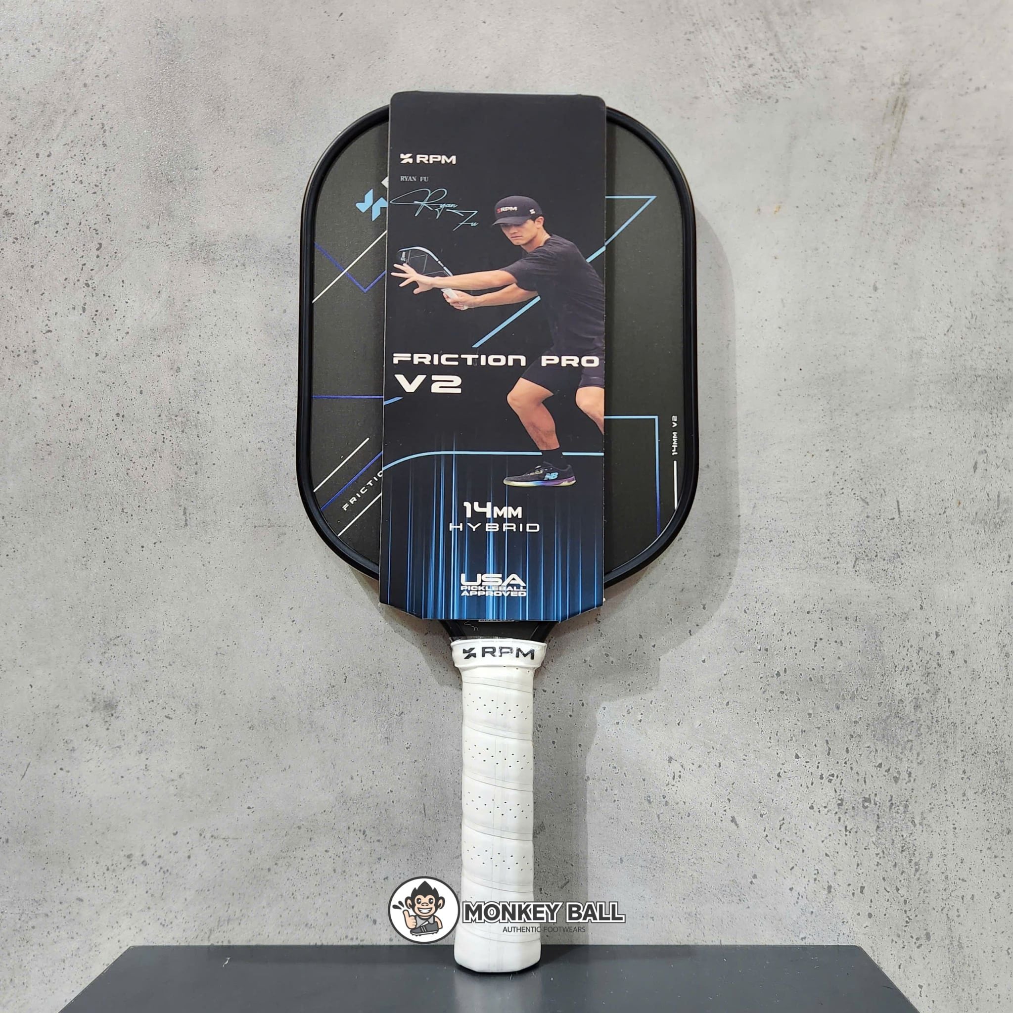  Vợt Pickleball RPM FRICTION PRO 14MM Hybrid Flat Top V2 Ryan Fu Signature 