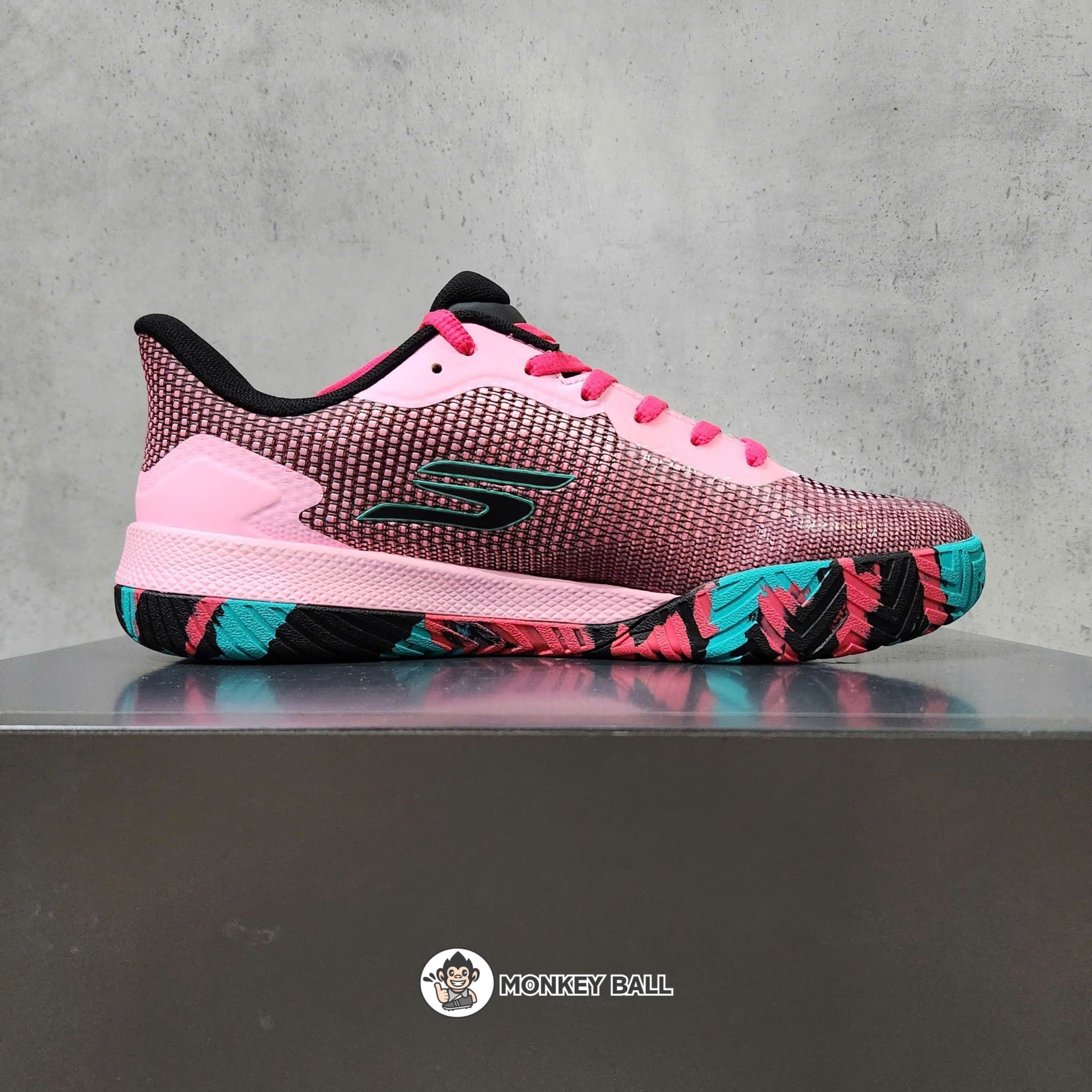  Giày Pickleball Nam Skechers Viper Court Pro 2.0 - 246109-PKBK - Hồng / Xanh / Đen 