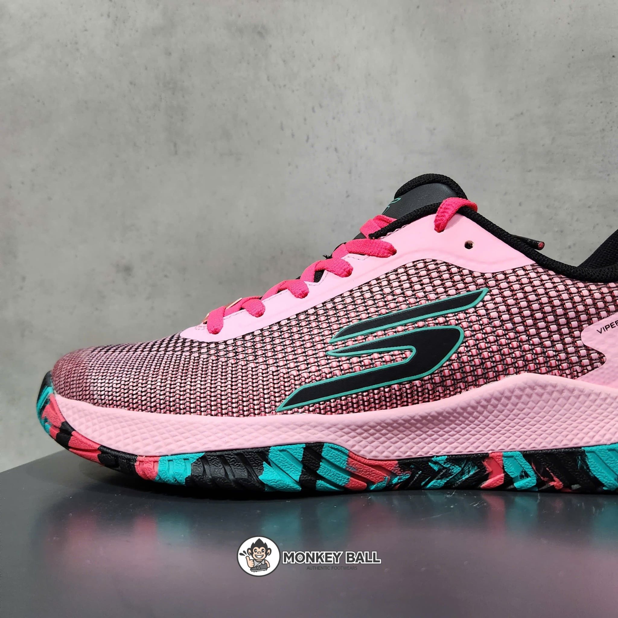  Giày Pickleball Nam Skechers Viper Court Pro 2.0 - 246109-PKBK - Hồng / Xanh / Đen 