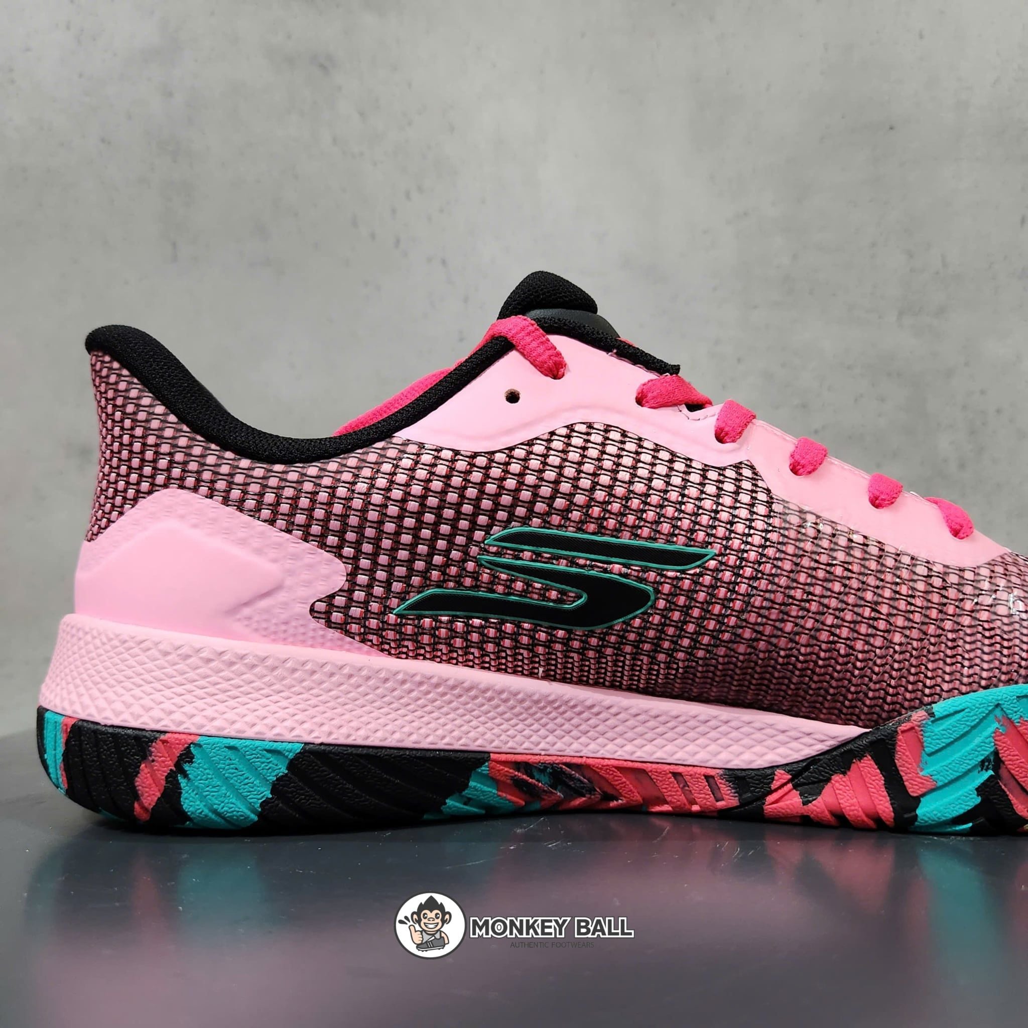  Giày Pickleball Nam Skechers Viper Court Pro 2.0 - 246109-PKBK - Hồng / Xanh / Đen 