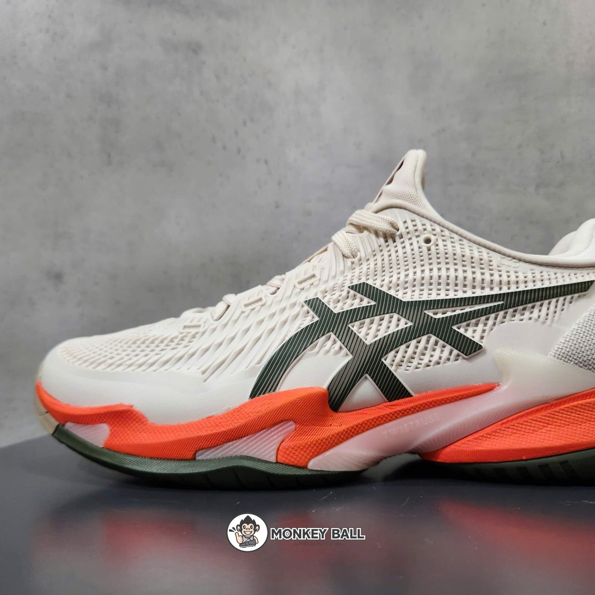  Giày Pickleball Nam Asics Court FF3 - Kem/Nâu Kaki 