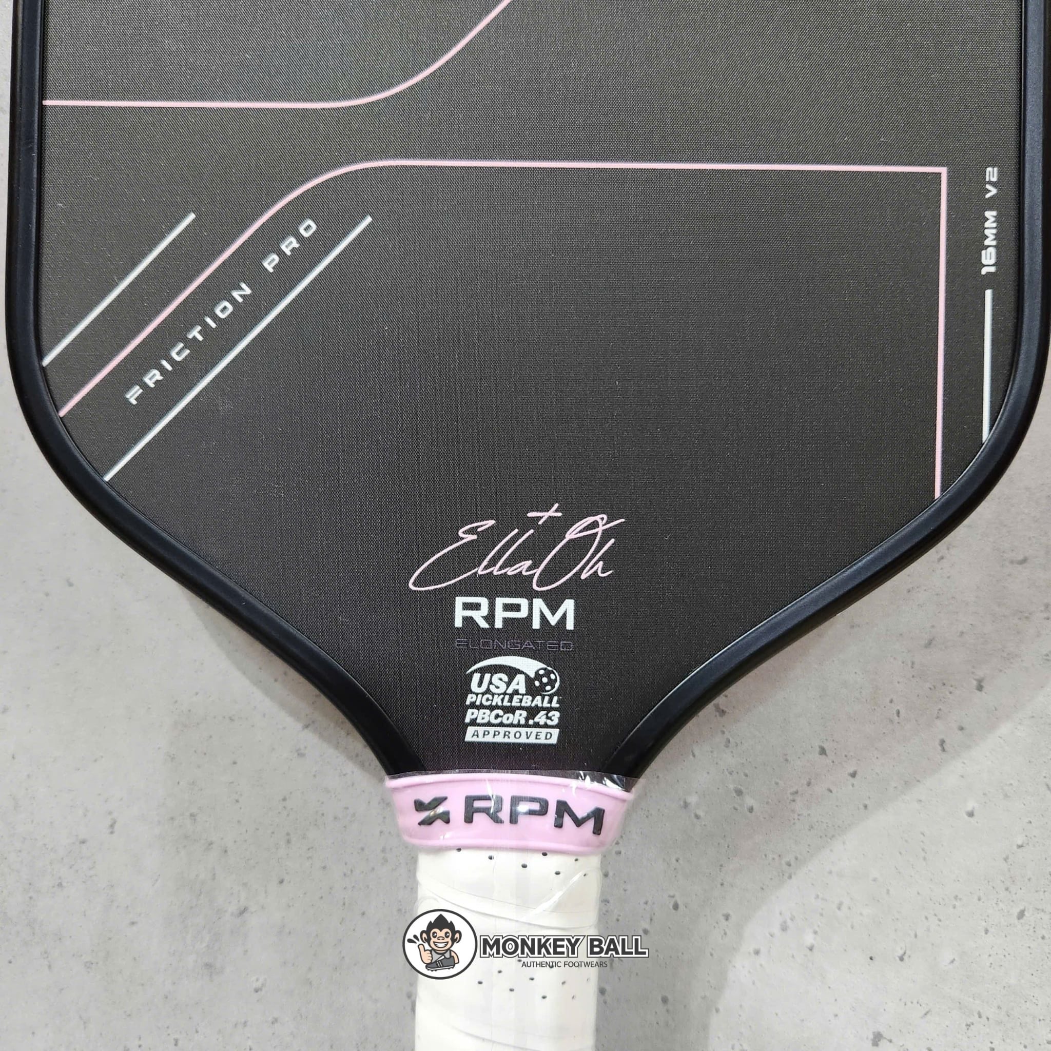 Vợt Pickleball RPM V2 Ella Oh Pink Elongated 16MM 