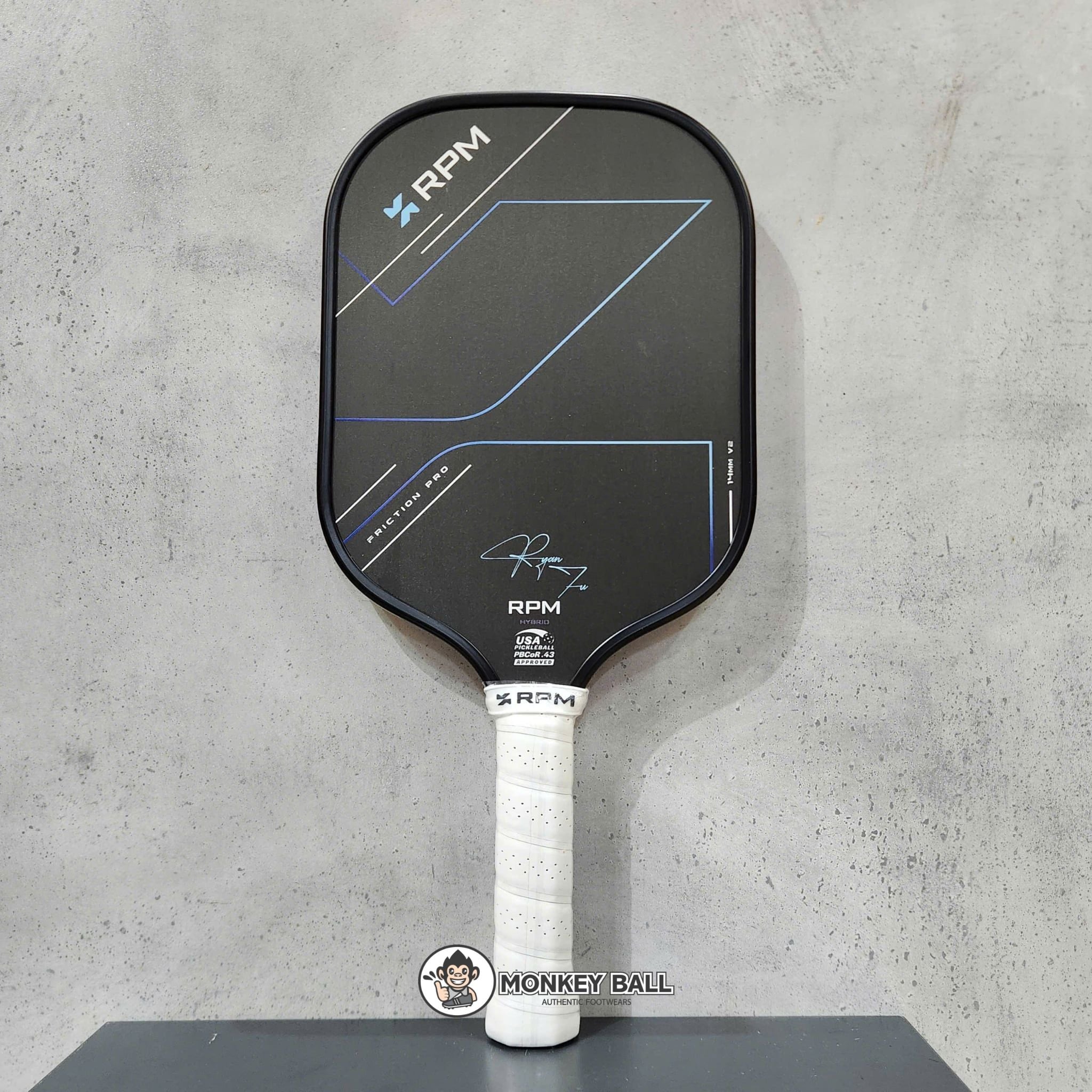  Vợt Pickleball RPM FRICTION PRO 14MM Hybrid Flat Top V2 Ryan Fu Signature 