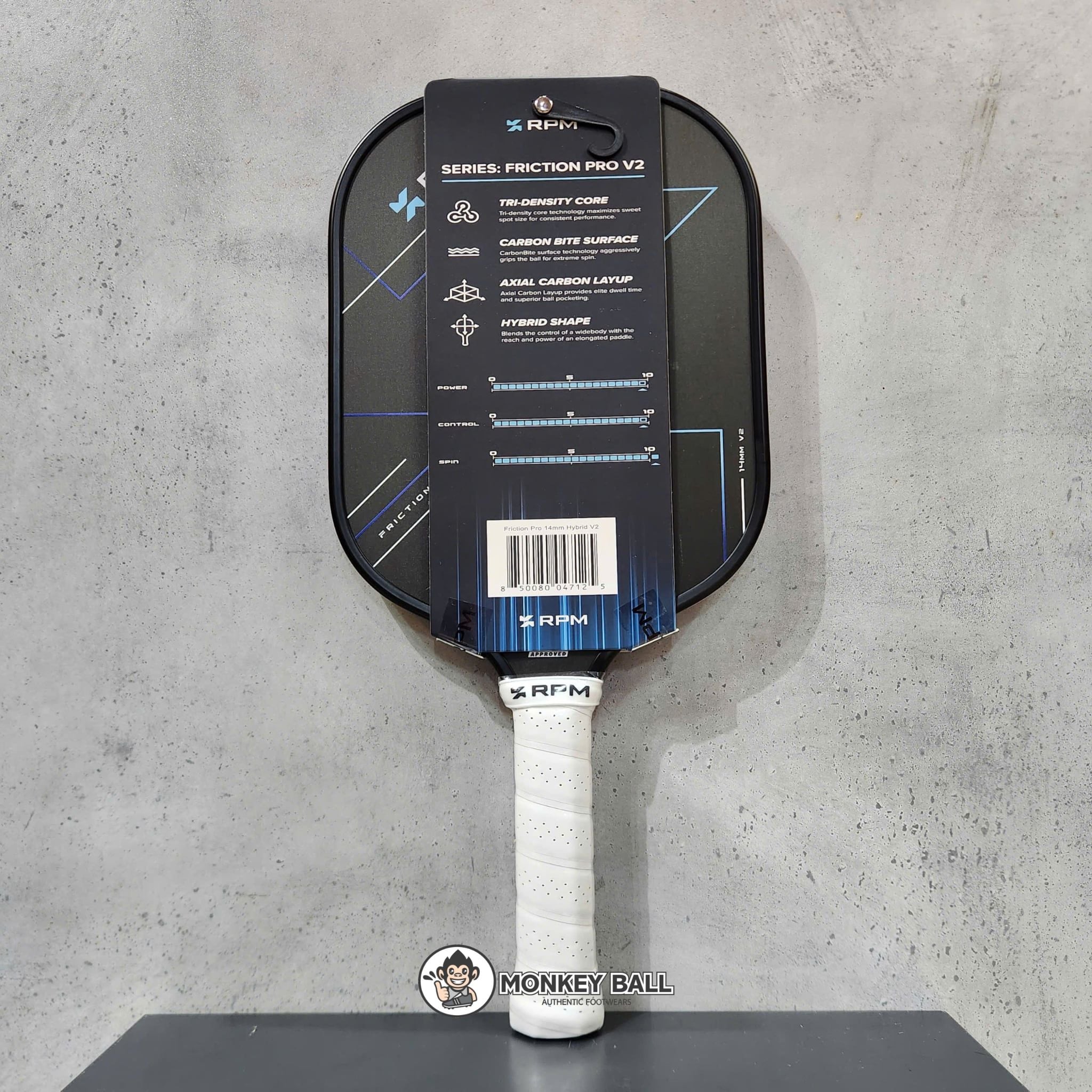  Vợt Pickleball RPM FRICTION PRO 14MM Hybrid Flat Top V2 Ryan Fu Signature 