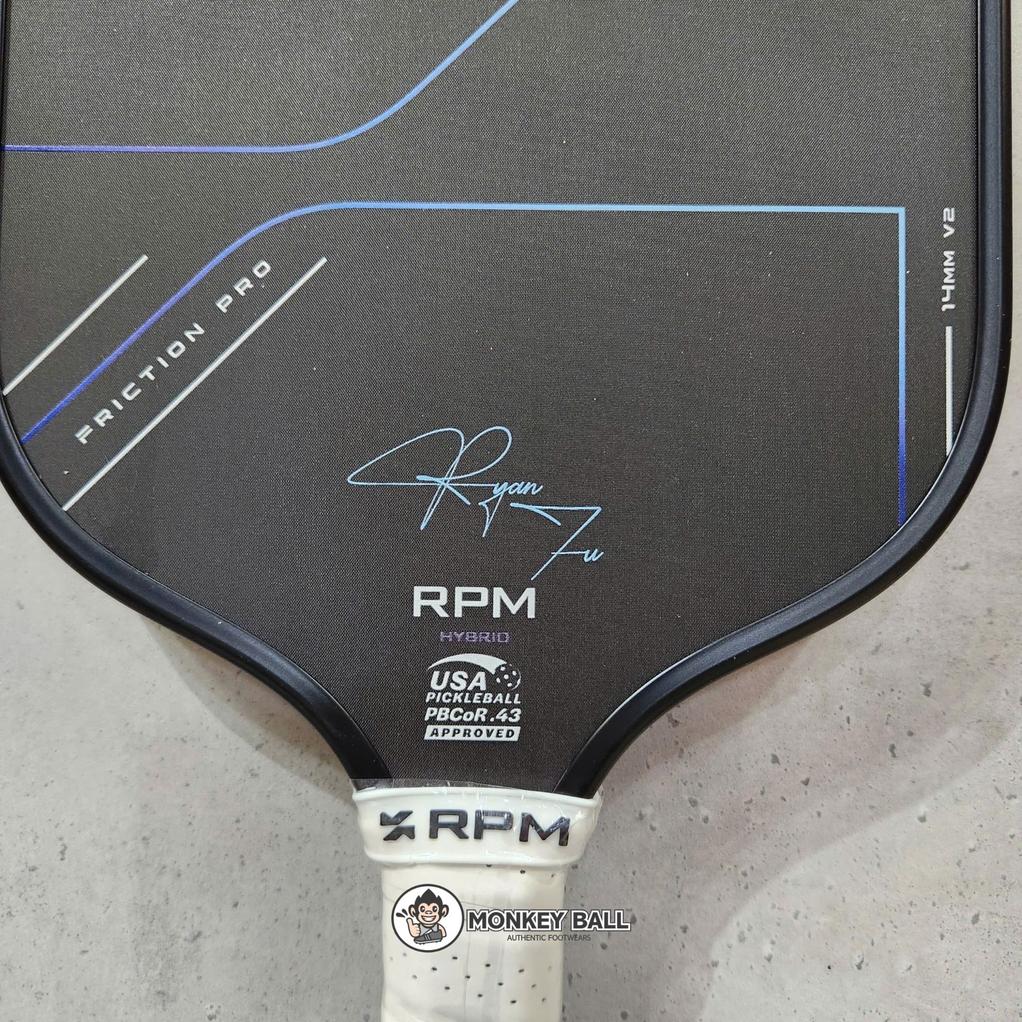  Vợt Pickleball RPM FRICTION PRO 14MM Hybrid Flat Top V2 Ryan Fu Signature 
