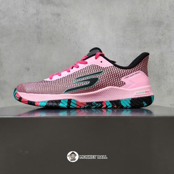  Giày Pickleball Nam Skechers Viper Court Pro 2.0 - 246109-PKBK - Hồng / Xanh / Đen 