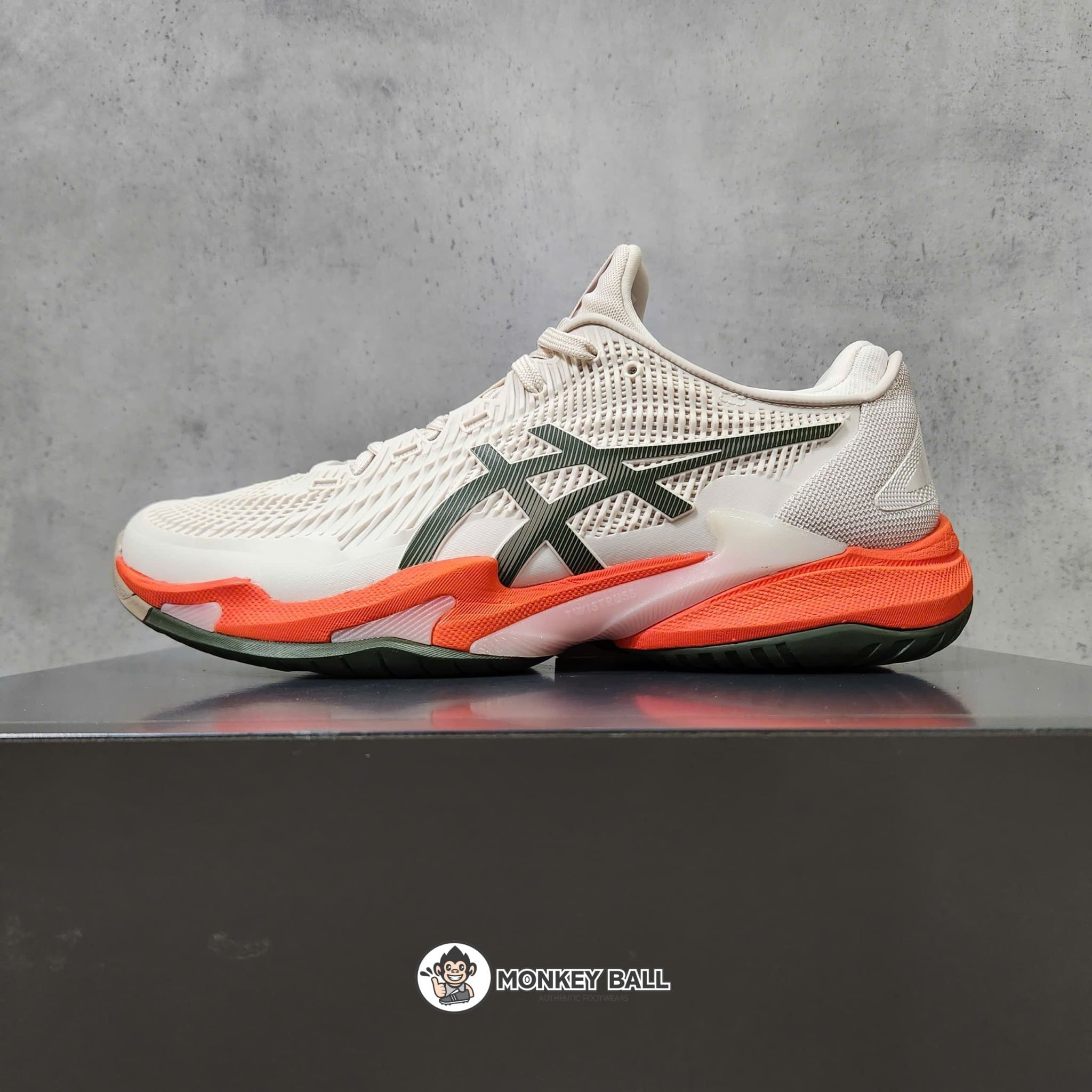  Giày Pickleball Nam Asics Court FF3 - Kem/Nâu Kaki 