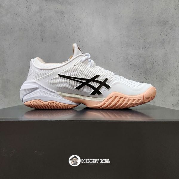  Giày Pickleball Nữ Asics Court FF3 - Trắng/Nâu Cà Phê 
