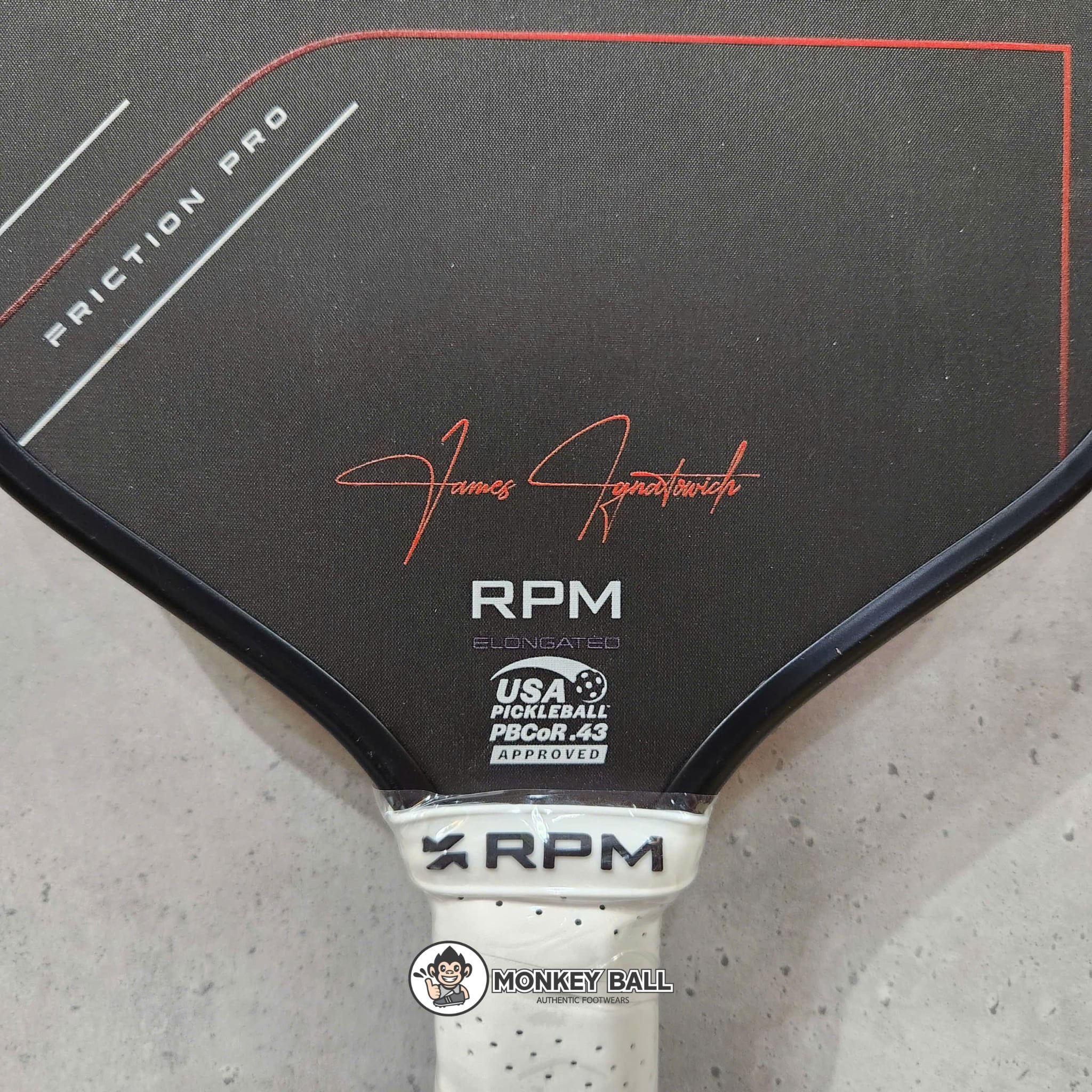  Vợt Pickleball RPM FRICTION PRO 16MM Hybrid Flat Top V2 James Ignatowich Signature 