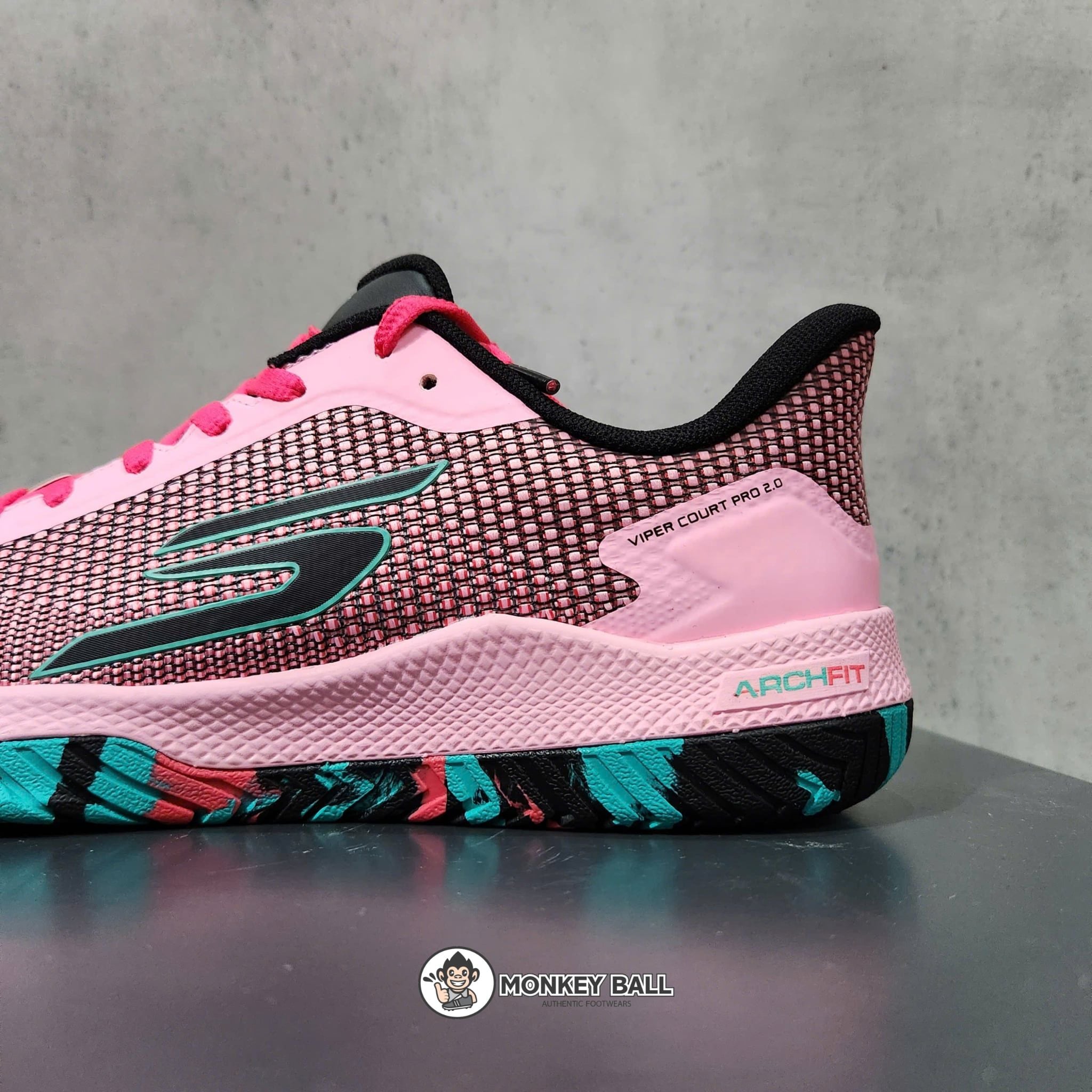  Giày Pickleball Nam Skechers Viper Court Pro 2.0 - 246109-PKBK - Hồng / Xanh / Đen 