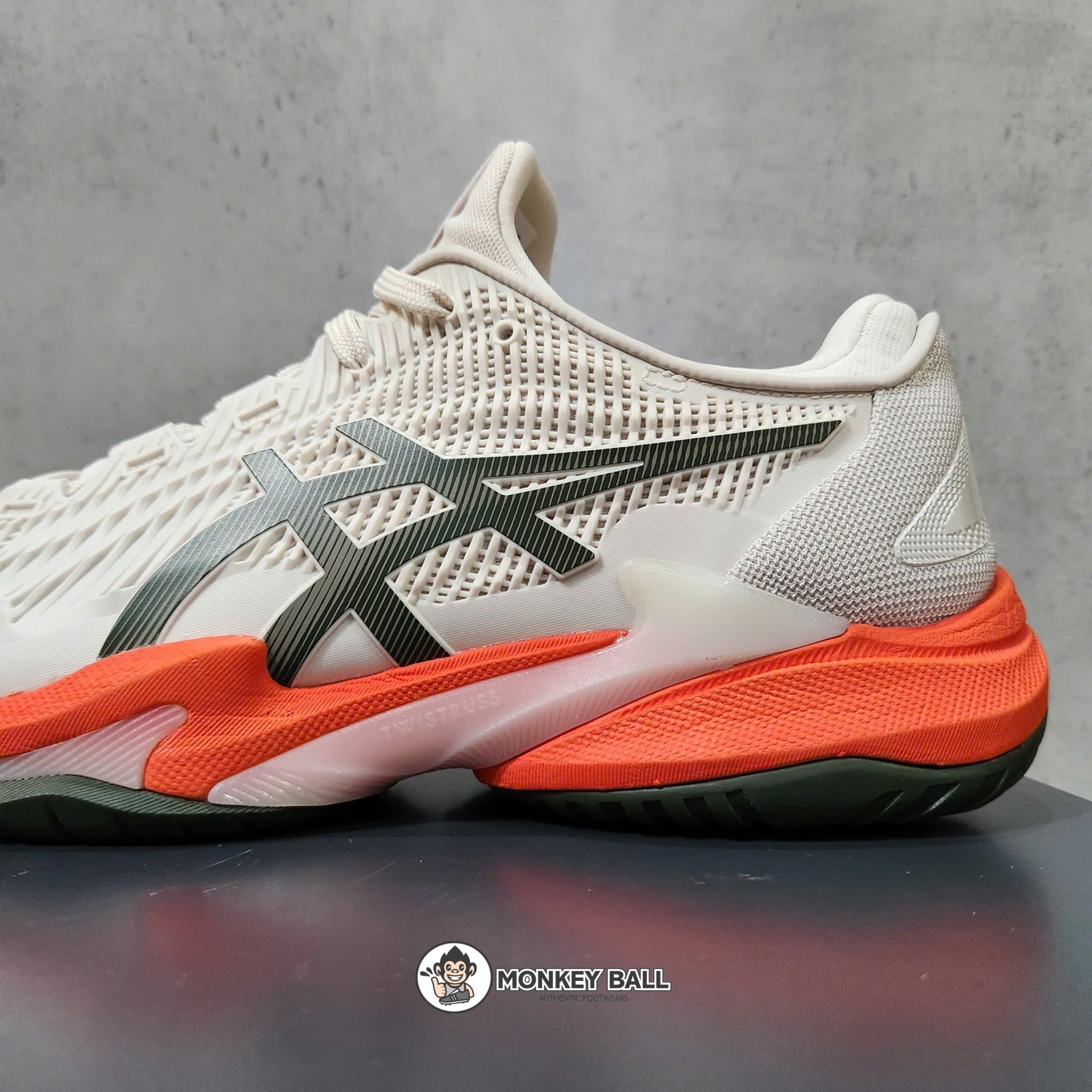  Giày Pickleball Nam Asics Court FF3 - Kem/Nâu Kaki 