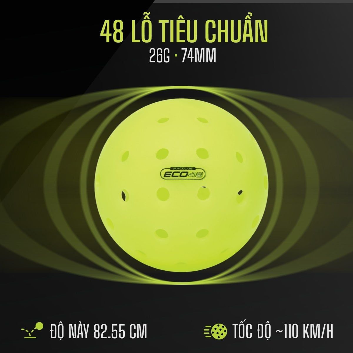  Bóng Pickleball Facolos F-Eco 48 