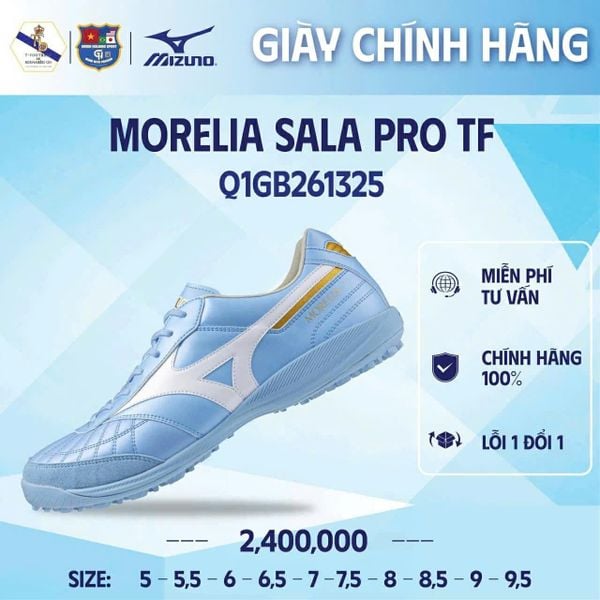  Giày MIZUNO MORELIA SALO PRO TF - XANH/TRẮNG 