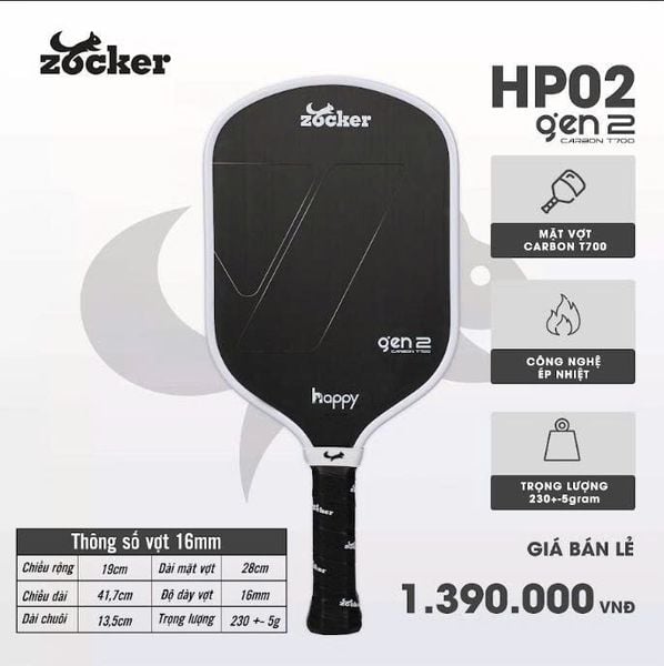  Vợt Pickleball Zocker Happy HP02 Gen2 