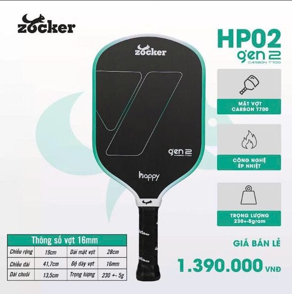 Vợt Pickleball Zocker Happy HP02 Gen2 