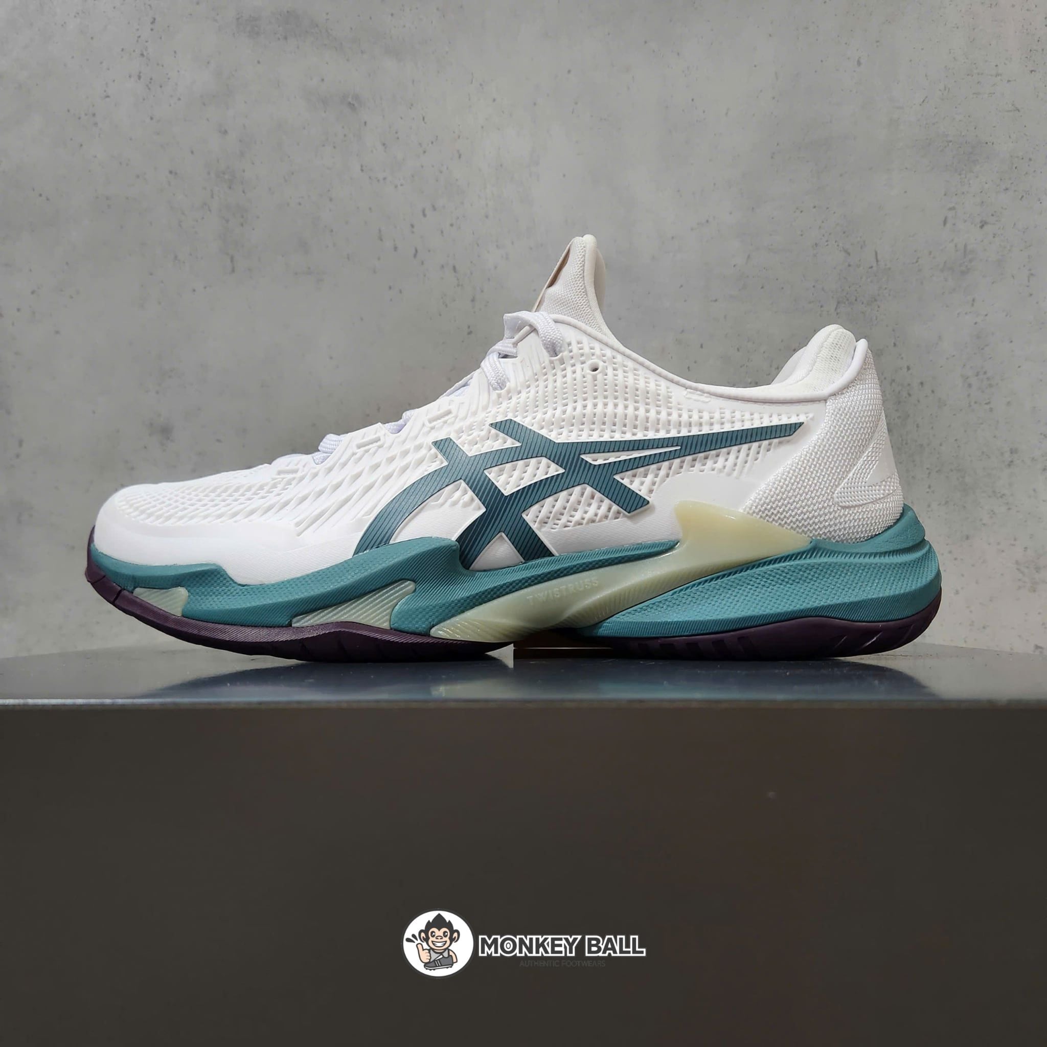  Giày Pickleball Asics Court FF3 - 1041A370-107 - Trắng / Xanh lục 