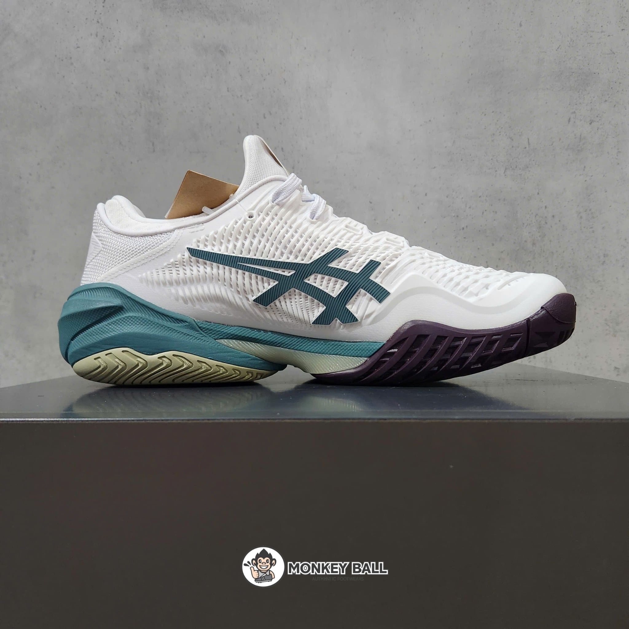  Giày Pickleball Asics Court FF3 - 1041A370-107 - Trắng / Xanh lục 