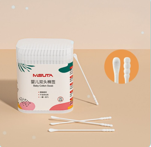  Tăm bông Misuta đầu xoắn và dệt (200 cây) 