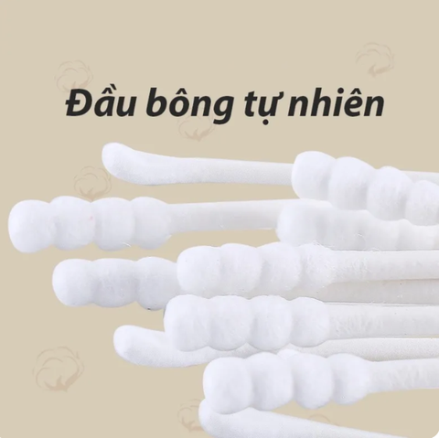  Tăm bông Misuta đầu xoắn và dệt (200 cây) 