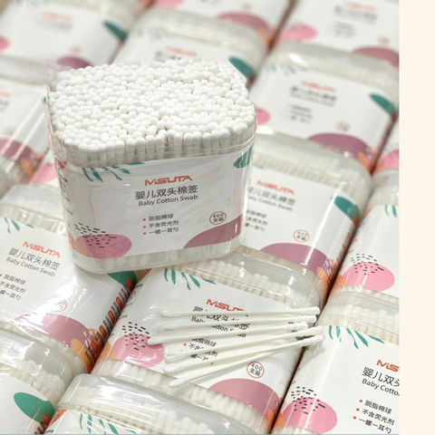  Tăm bông Misuta đầu xoắn và dệt (200 cây) 