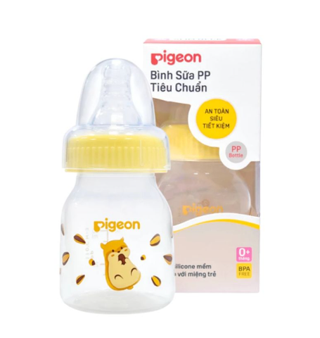  Bình sữa Pigeon nhựa PP họa tiết con hamster vàng 50ml 