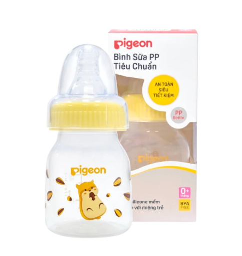  Bình sữa Pigeon nhựa PP họa tiết con hamster vàng 50ml 