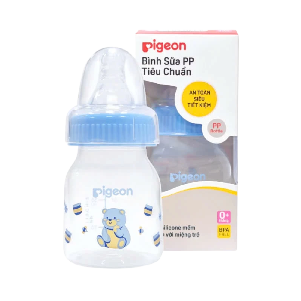 Bình sữa Pigeon nhựa PP họa tiết gấu xanh 50ml 