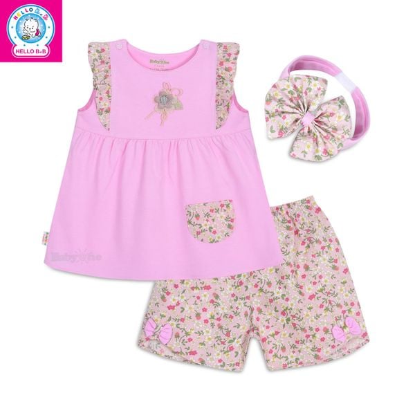 Bộ sát nách ngắn bé gái 1338 - BabyOne 