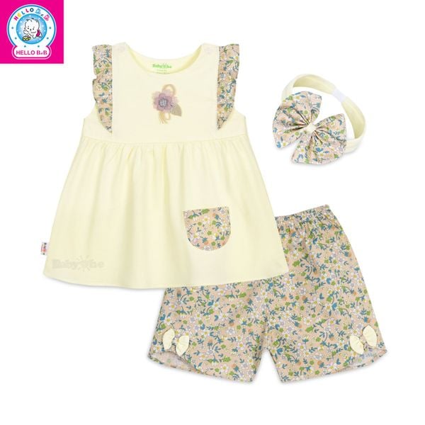  Bộ sát nách ngắn bé gái 1338 - BabyOne 