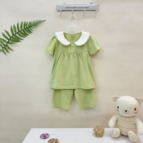  Bộ ngắn bé gái cổ lá sen 1757 - HELLO BnB 