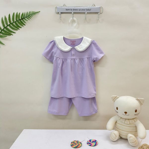  Bộ ngắn bé gái cổ lá sen 1757 - HELLO BnB 