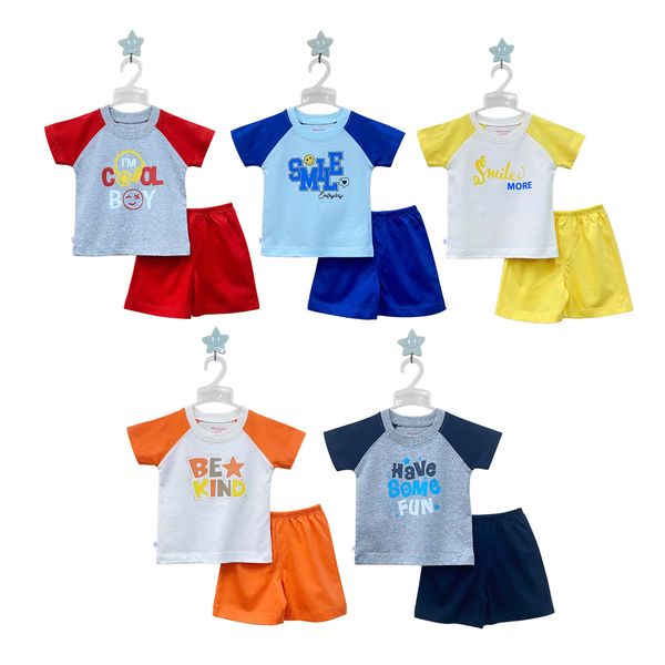  Bộ tay raplan ngắn bé trai 1763 - HELLO BnB 