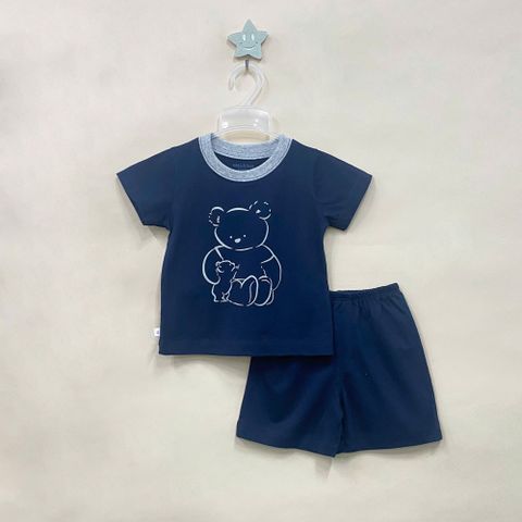  Bộ cổ tròn phối bo ngắn bé trai 1764 - HELLO BnB 