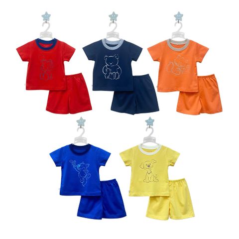  Bộ cổ tròn phối bo ngắn bé trai 1764 - HELLO BnB 