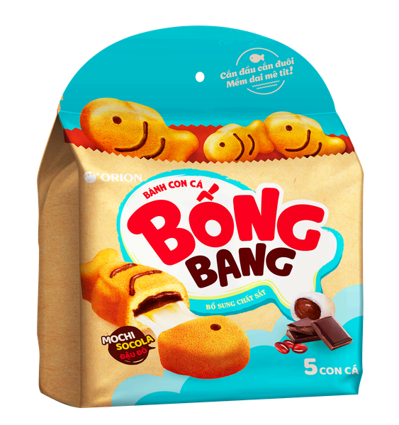  Bánh con cá bống bang mochi socola đậu đỏ Orion (Gói 5 cái) 