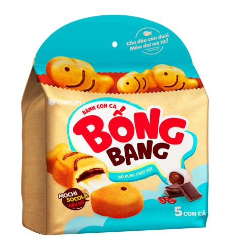  Bánh con cá bống bang mochi socola đậu đỏ Orion (Gói 5 cái) 