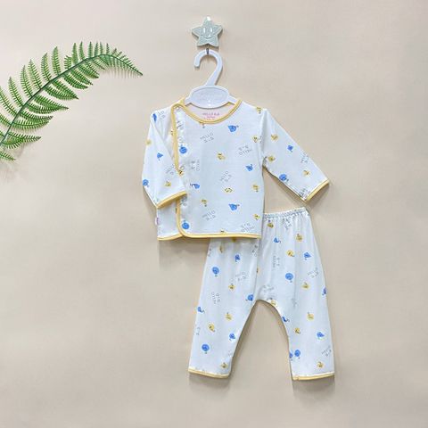  Bộ sơ sinh bác sĩ dài Bamboo in họa tiết 1814 - HELLO BnB 