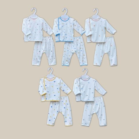  Bộ sơ sinh bác sĩ dài Bamboo in họa tiết 1814 - HELLO BnB 