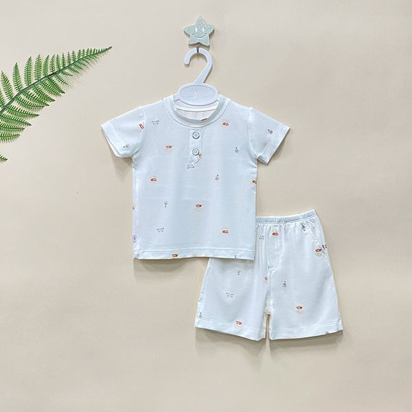  Bộ ngắn cổ trụ Bamboo in họa tiết 1815 - HELLO BnB 