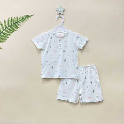  Bộ ngắn cổ trụ Bamboo in họa tiết 1815 - HELLO BnB 