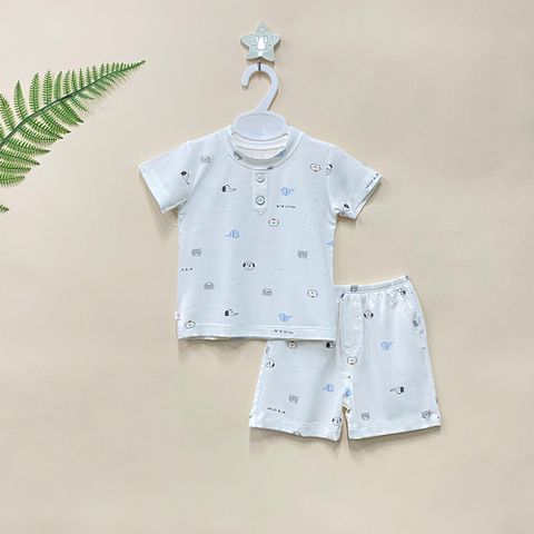  Bộ ngắn cổ trụ Bamboo in họa tiết 1815 - HELLO BnB 